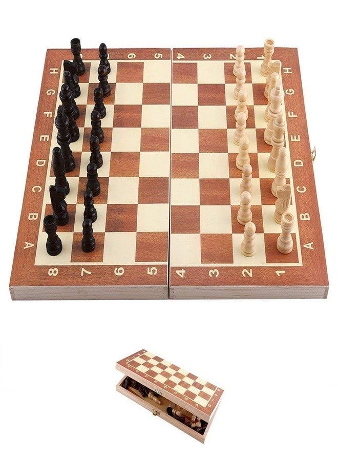 SPOCCO | 15"X15" Inch Wooden Foldable Chess Board Storage Set with 32 Wooden Chess Coins | Brain Game | Indoor, Outdoor & Travel Chess Game for Kids, Adults and Beginners for | CB111 - Image 1
